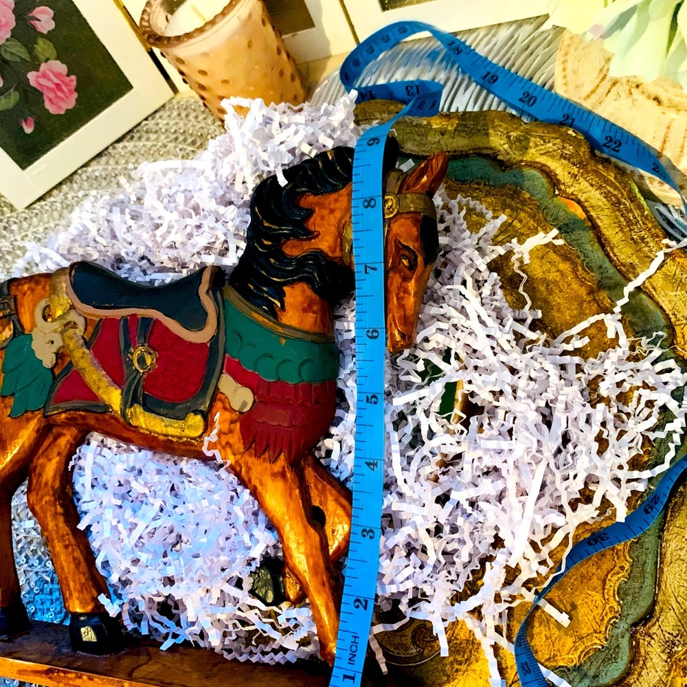 Vintage Wood carved painted Horse - Picture 7 of 12